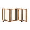 Algherohein Dog Gate for Inside,Bamboo Freestanding Pet Gate for Doorways