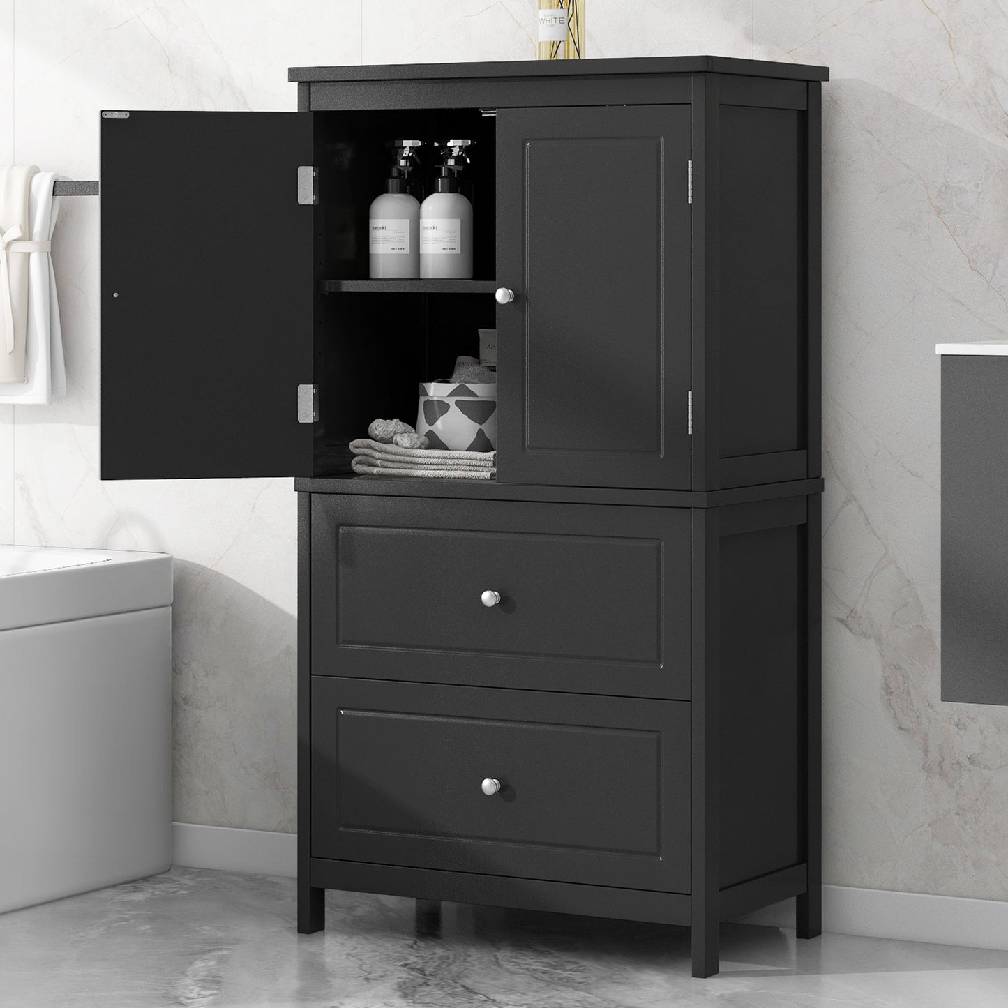 Smuxee Bathroom Storage Cabinets with Doors and Shelves,Bathroom Drawer Organizer