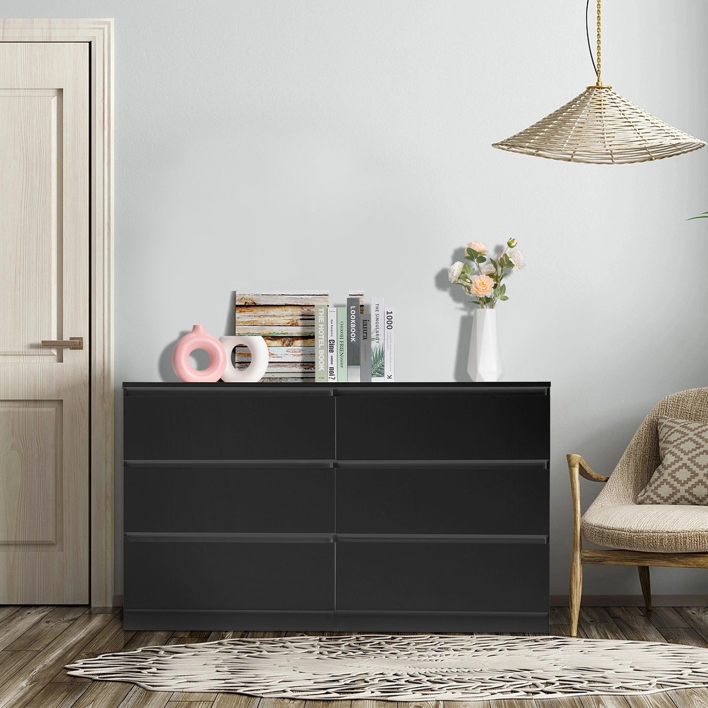 Algherohein Wood Drawer Dresser for Bedroom,Tall Dressers Chest of Drawers,Adult