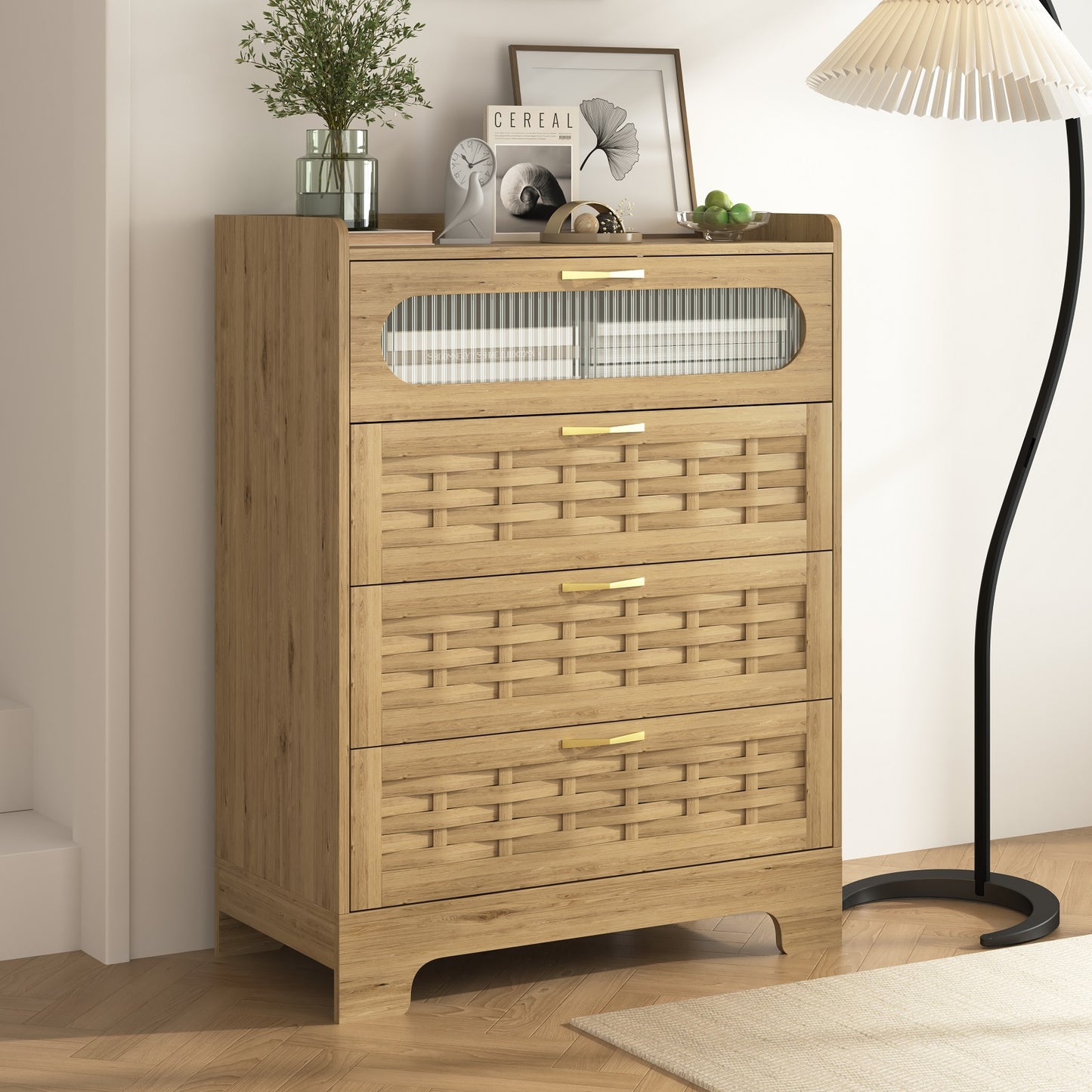 Algherohein Wood Farmhouse Drawer Dresser for Bedroom,Storage Cabinet Chest of Drawers,Adult
