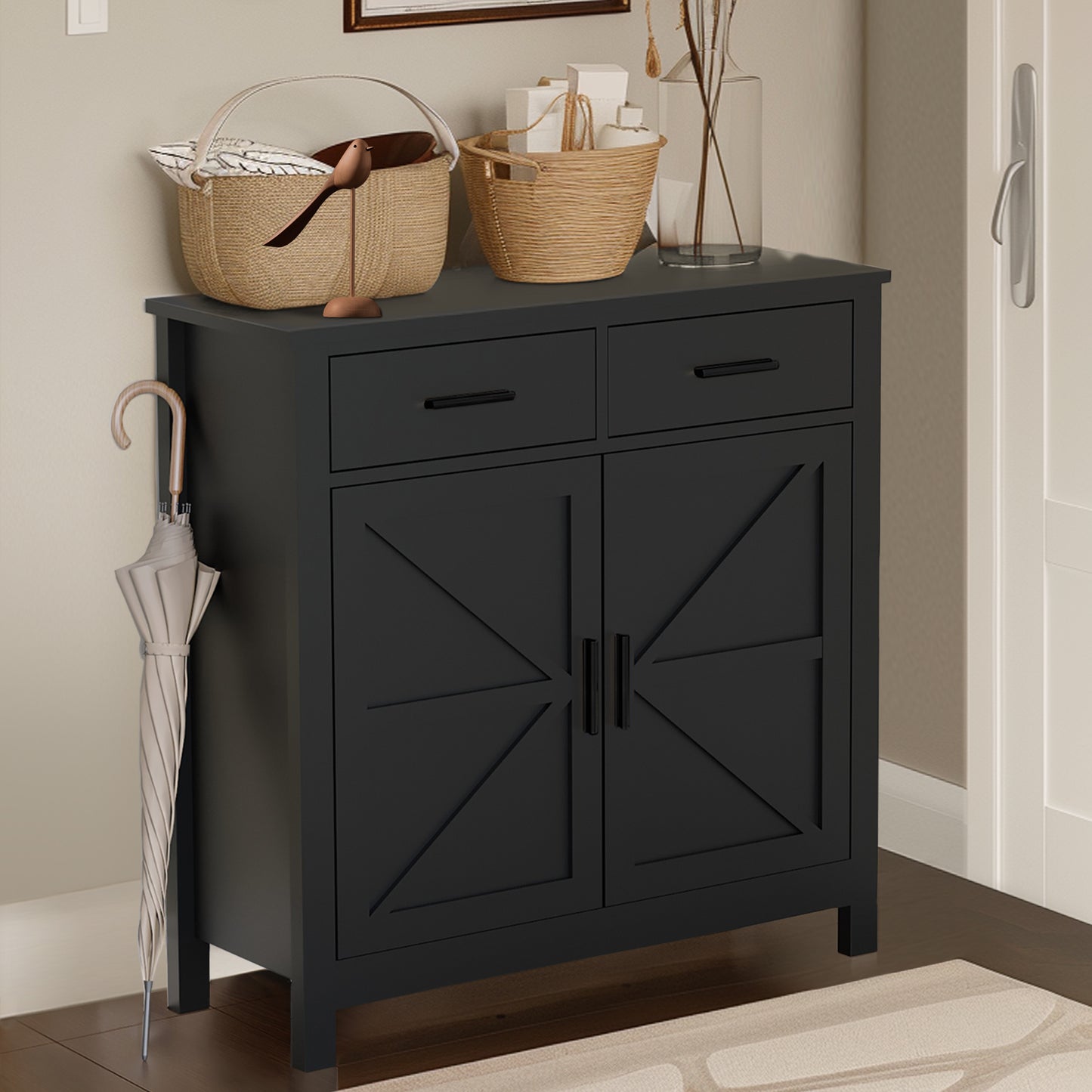 Semiocthome Farmhouse Buffet Cabinet with Storage,2 Drawers and 2 Doors,Sideboard for Kitchen