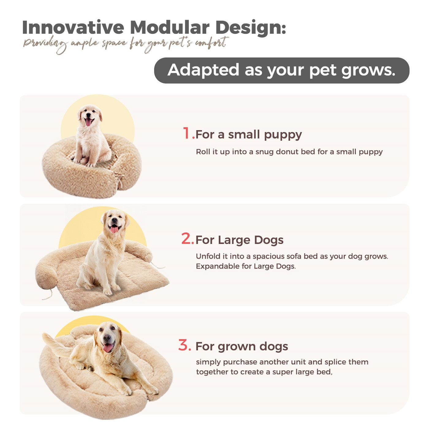 Algherohein Dog Beds for Large Medium Small Size,Washable Dog Crate Mat Pet Bed