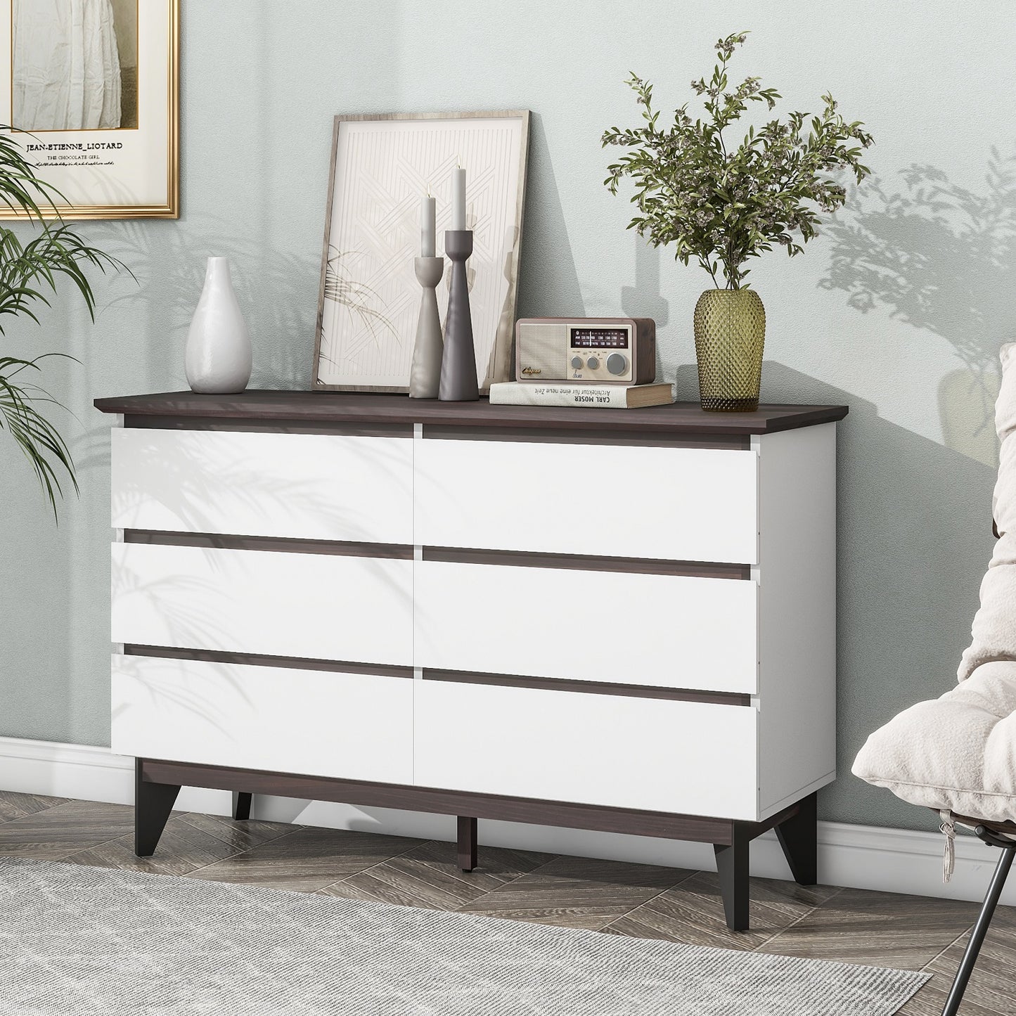 Algherohein Chest of Drawers White Dressers for Bedroom