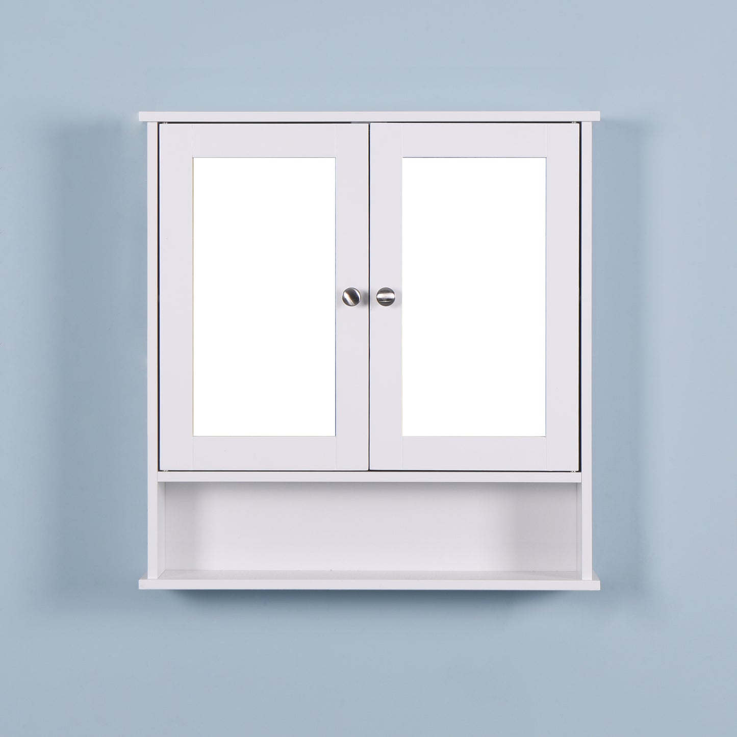 Algherohein Bathroom Cabinet Storage with Mirror,Medicine Cabinet over The Toilet Shelf,White