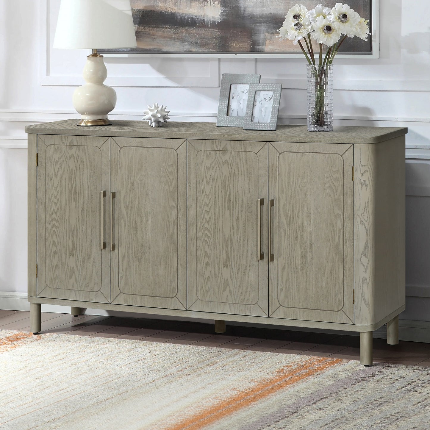 Algherohein Classical Sideboard Storage Cabinets, Kitchen Sideboards