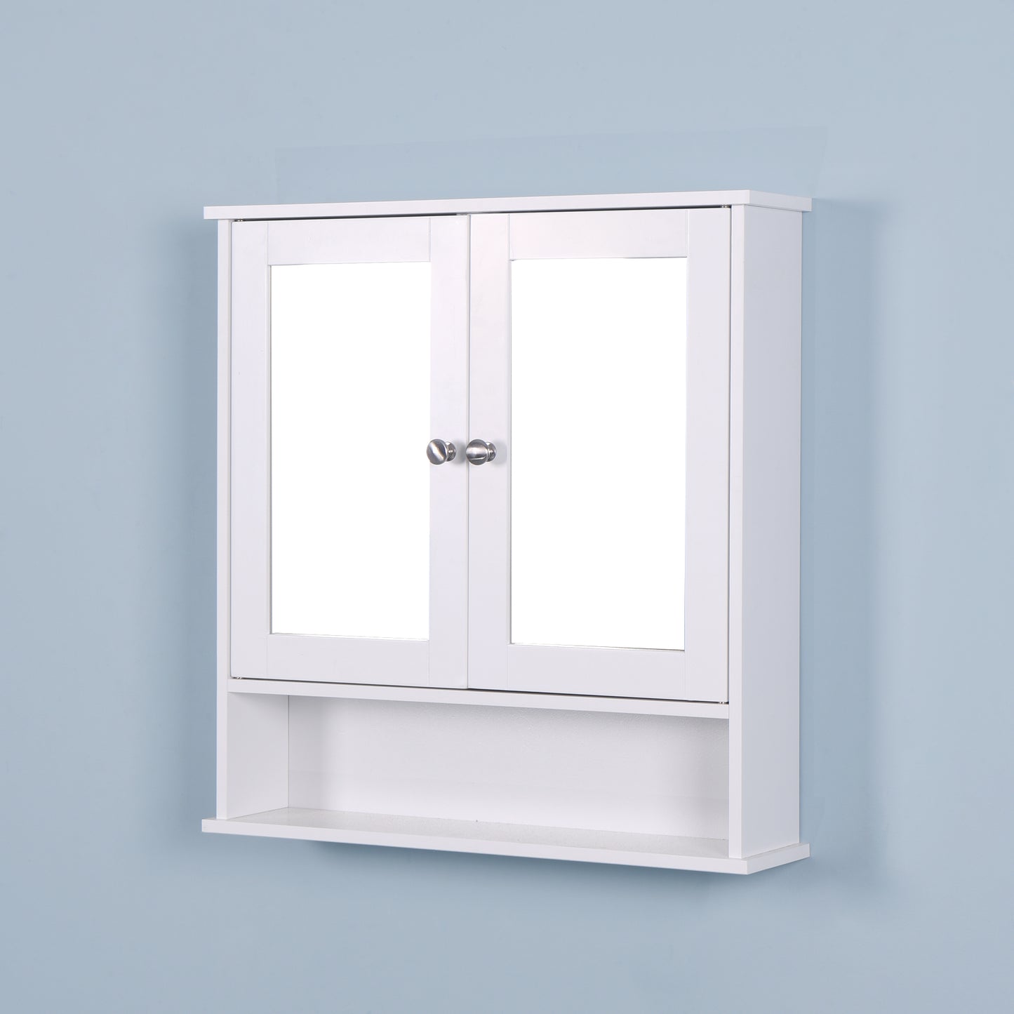 Algherohein Bathroom Cabinet Storage with Mirror,Medicine Cabinet over The Toilet Shelf,White