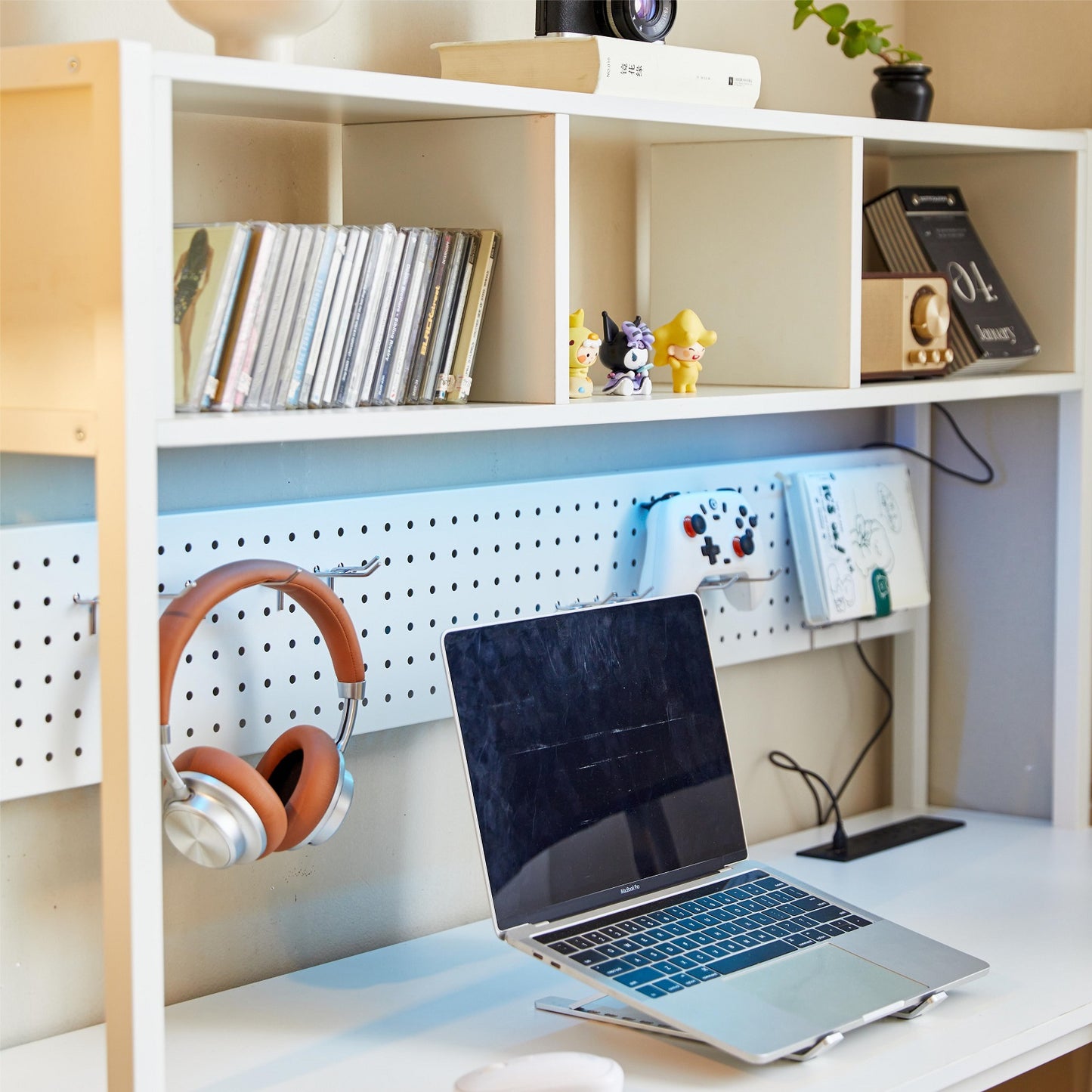 Algherohein Computer Desk Gaming Desk,L Shape Black Storage Office Table