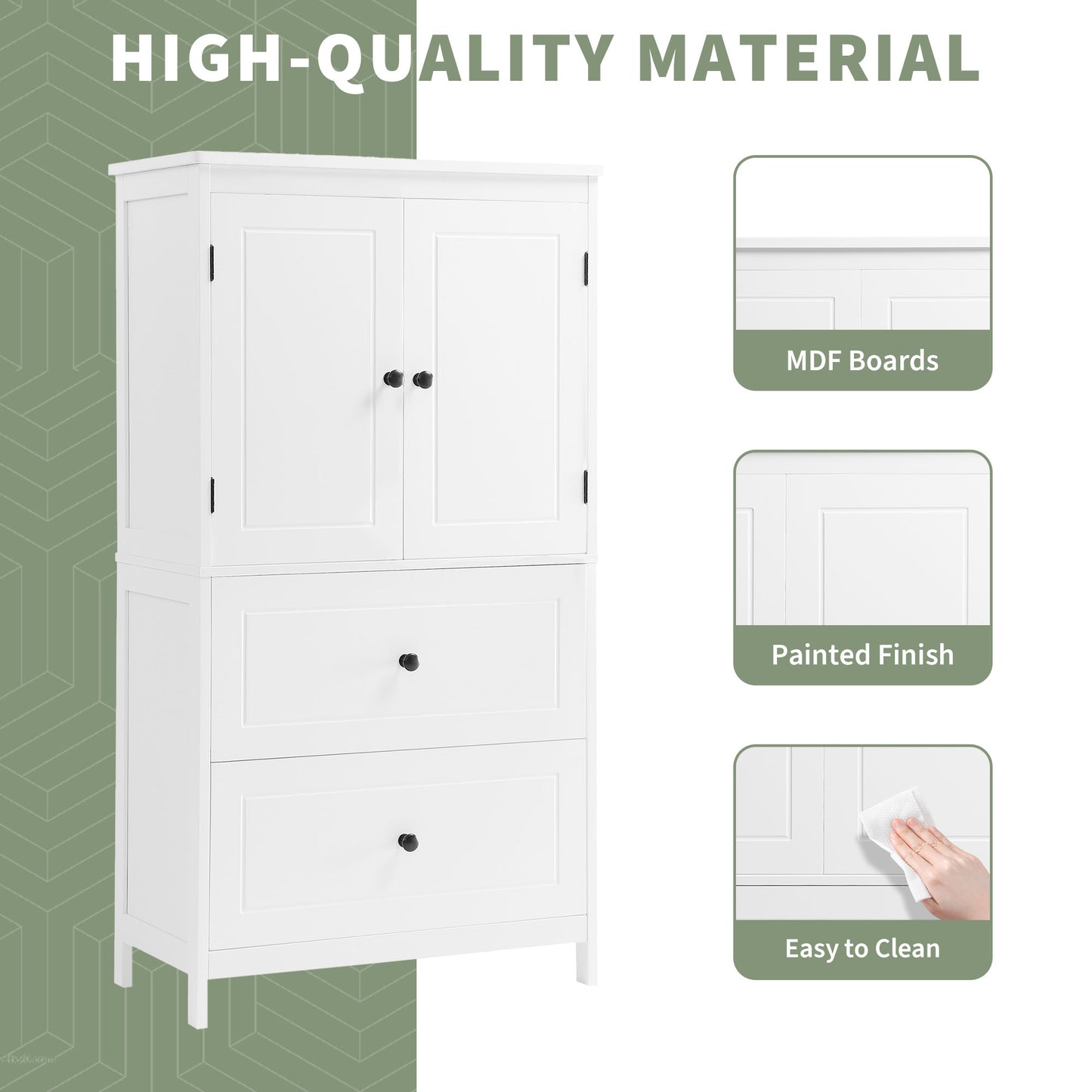 Smuxee Bathroom Storage Cabinets with Doors and Shelves,Bathroom Drawer Organizer