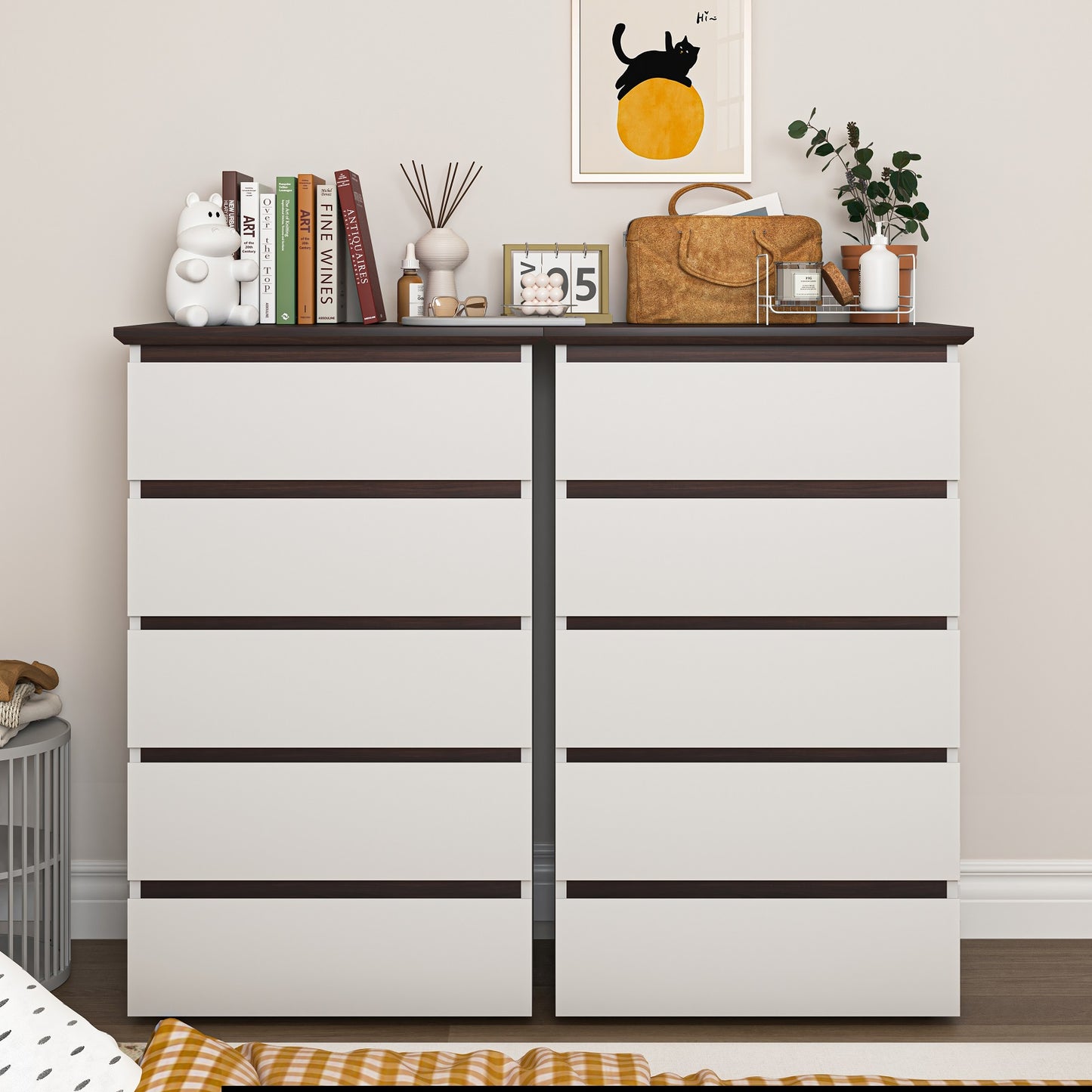 Algherohein Chest of Drawers White Dressers for Bedroom