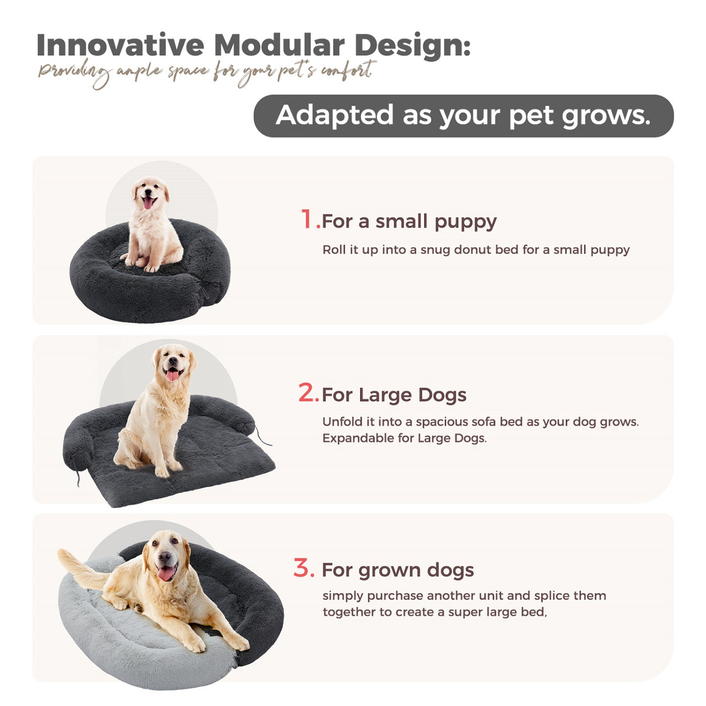 Algherohein Dog Beds for Large Medium Small Size,Washable Dog Crate Mat Pet Bed