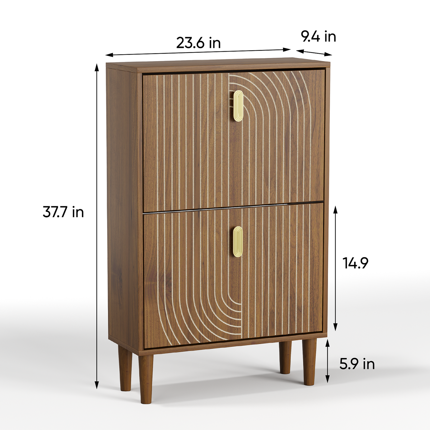 Algherohein Wood Shoe Storage Cabinet for Entryway,Shoe Rack Organizer with Flip Drawers