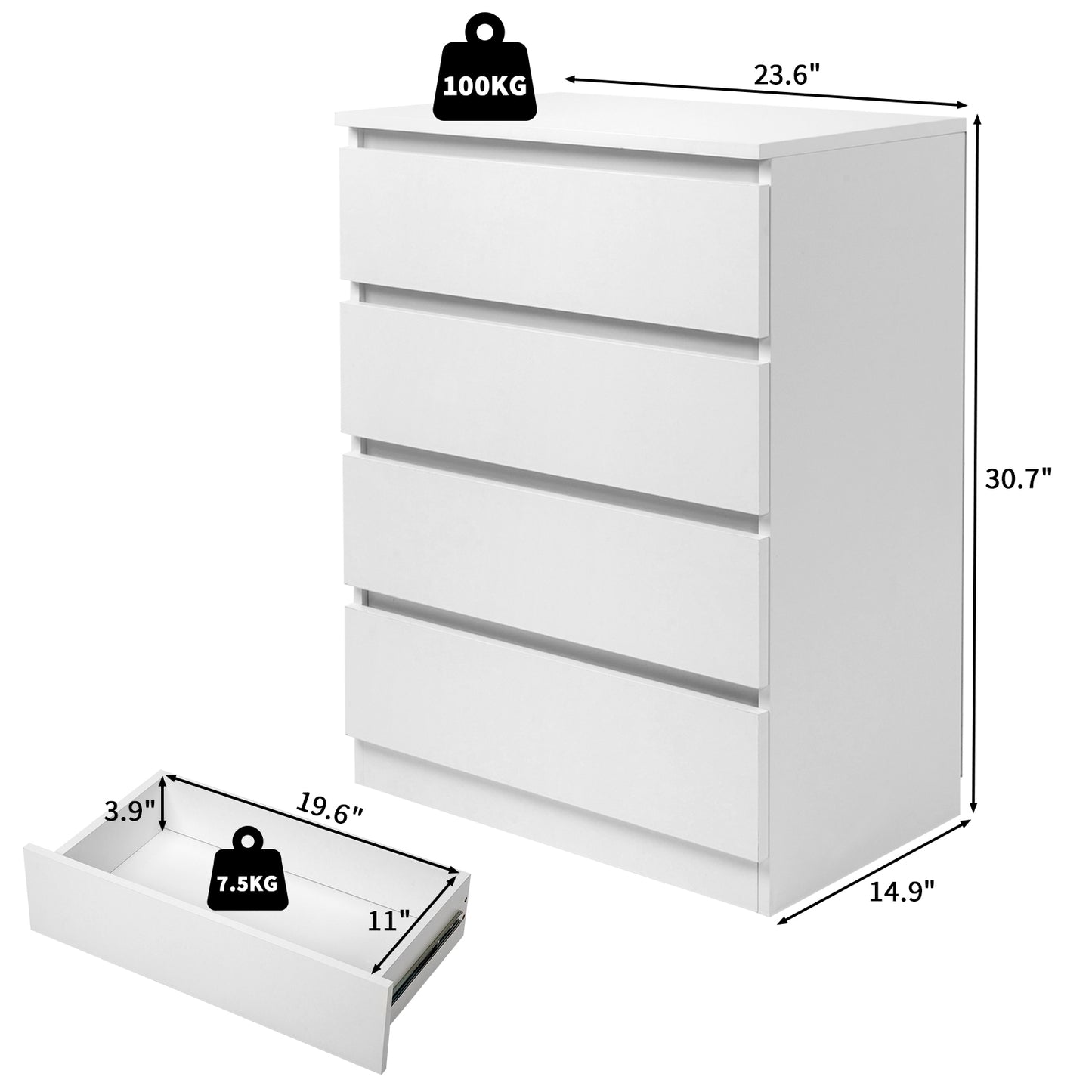 Semiocthome Modern Dresser for Bedroom with 4 Drawers