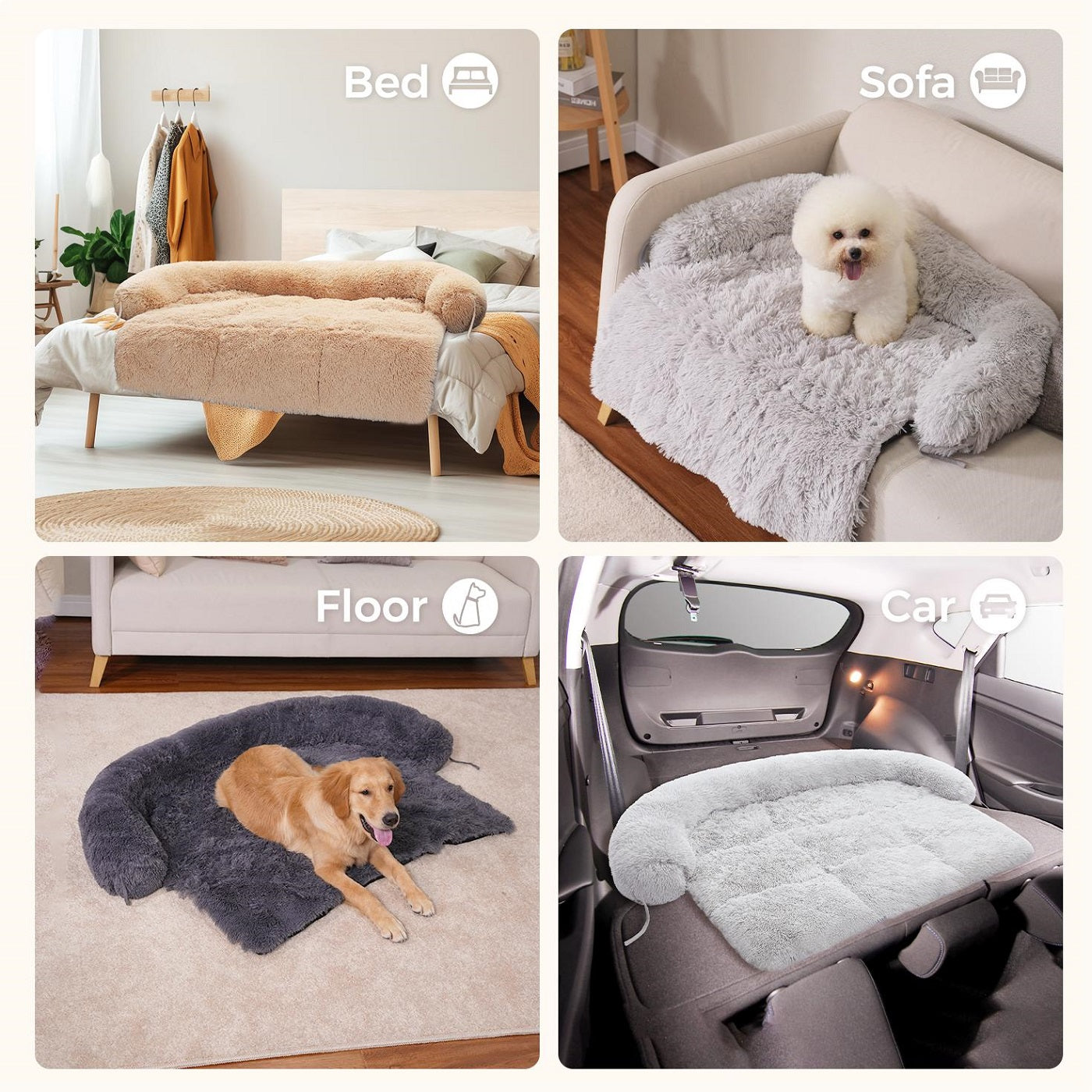 Algherohein Dog Beds for Large Medium Small Size,Washable Dog Crate Mat Pet Bed
