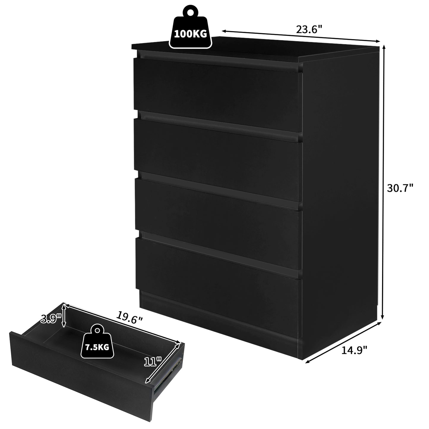 Semiocthome Modern Dresser for Bedroom with 4 Drawers