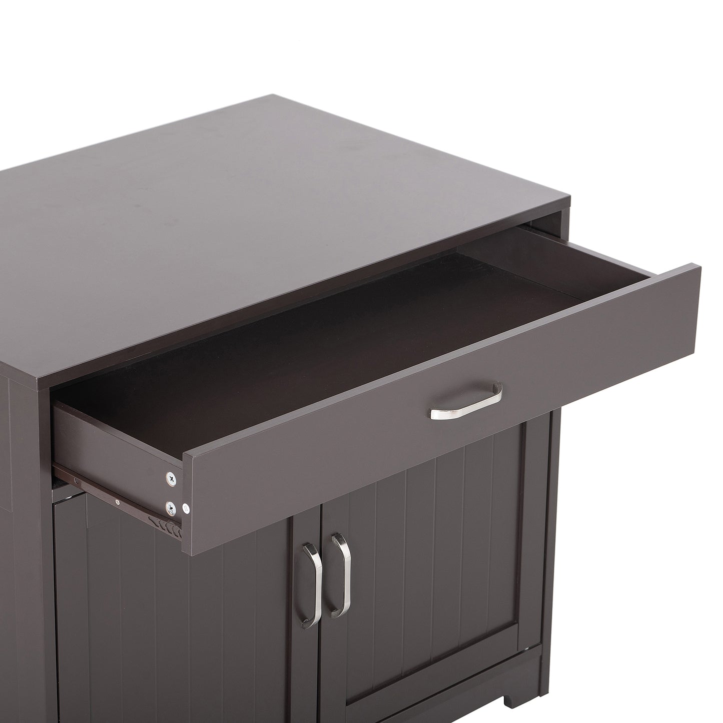 Smart FENDEE Modern Cat Litter Box with Hidden Plug, 2 Doors Wooden Pet House