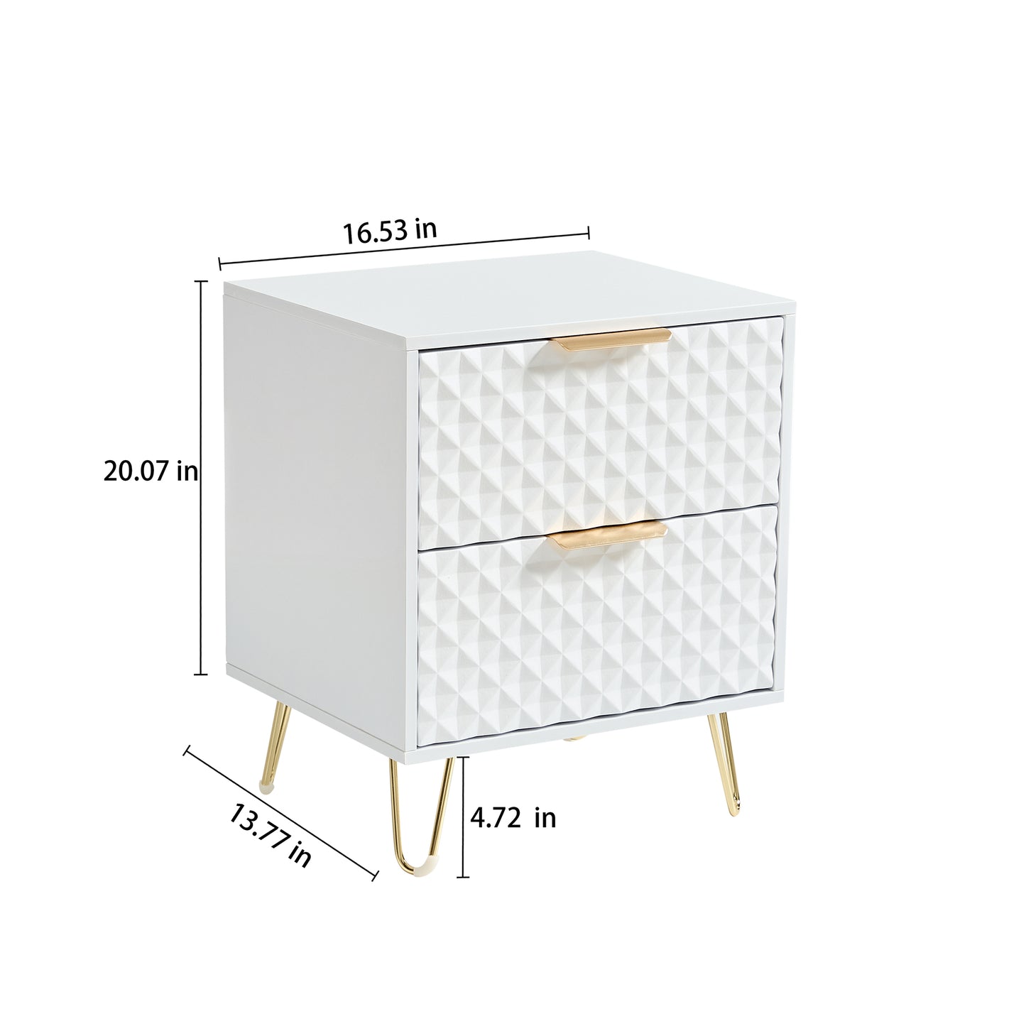 Semiocthome Nightstand with 2 Drawers and Metal Legs Bedside Table for Bedroom