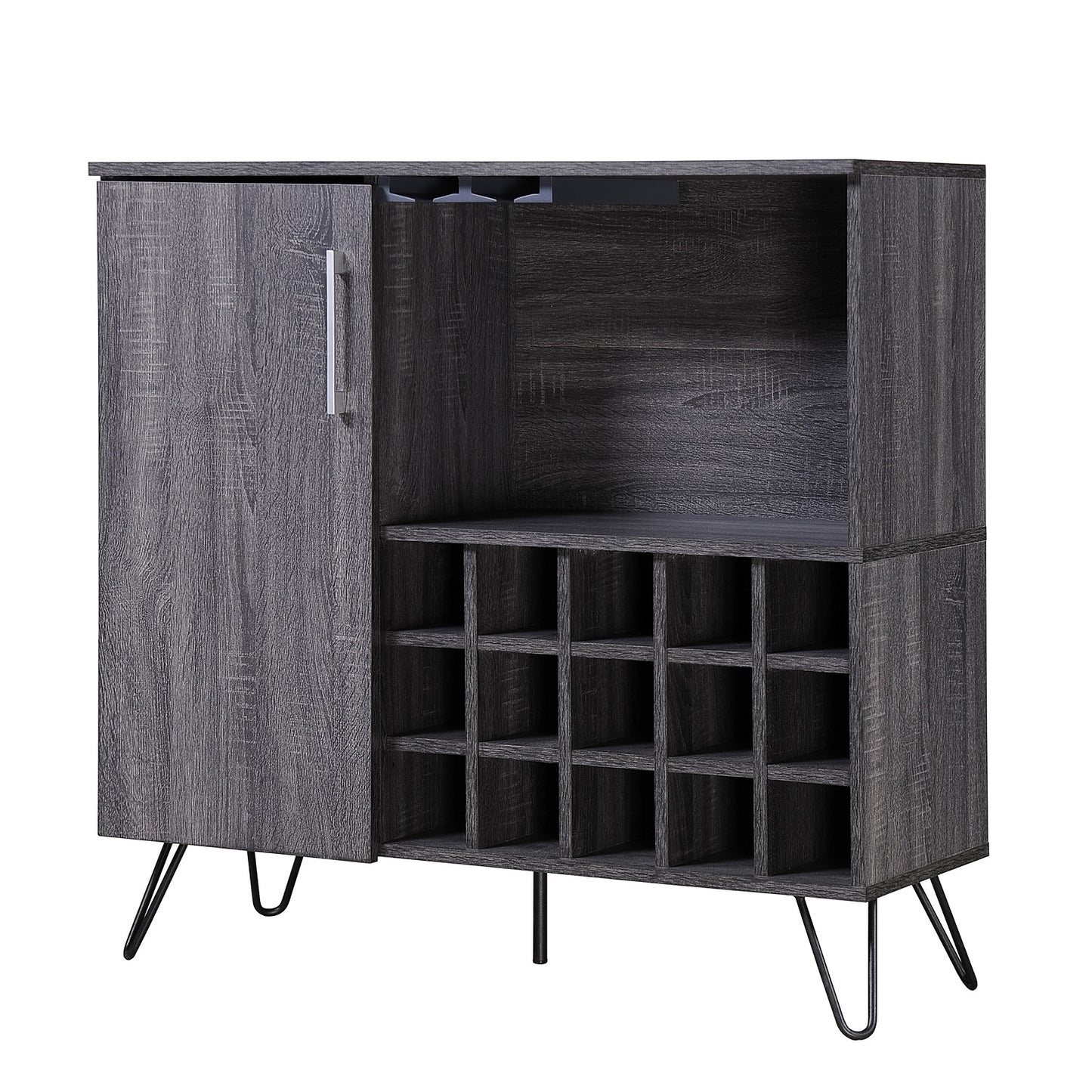 Algherohein 1 Door Wine Rack Bar Cabinet,Kitchen Buffet Cabinet Sideboard,Gray