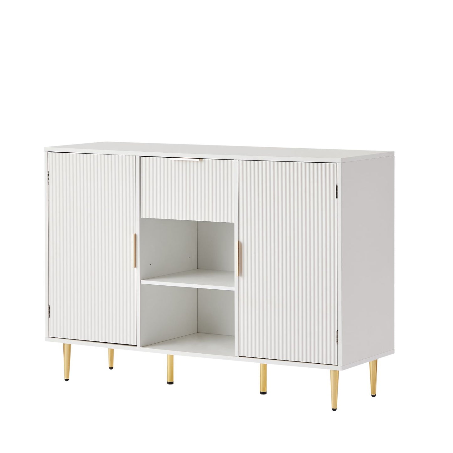 Algherohein Sideboard Cabinet with Doors and Drawer,Buffet Cabinet with Storage,White
