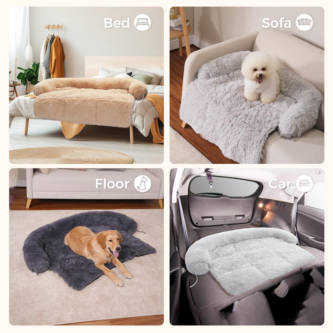 Algherohein Dog Beds for Large Medium Small Size,Washable Dog Crate Mat Pet Bed