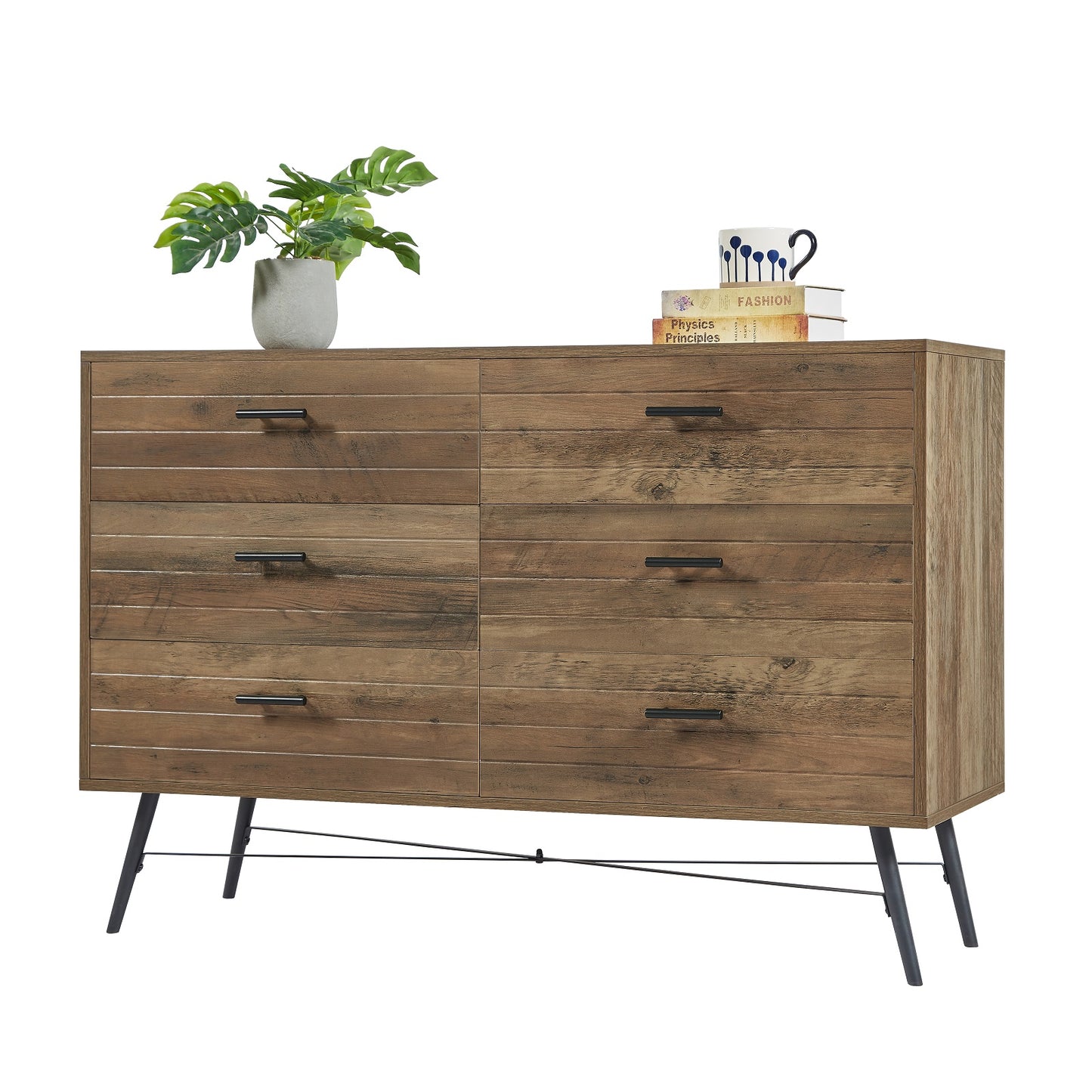 Algherohein Modern Dressers for Bedroom,Chest of 6 Drawers,Storage Cabinet for Living Room