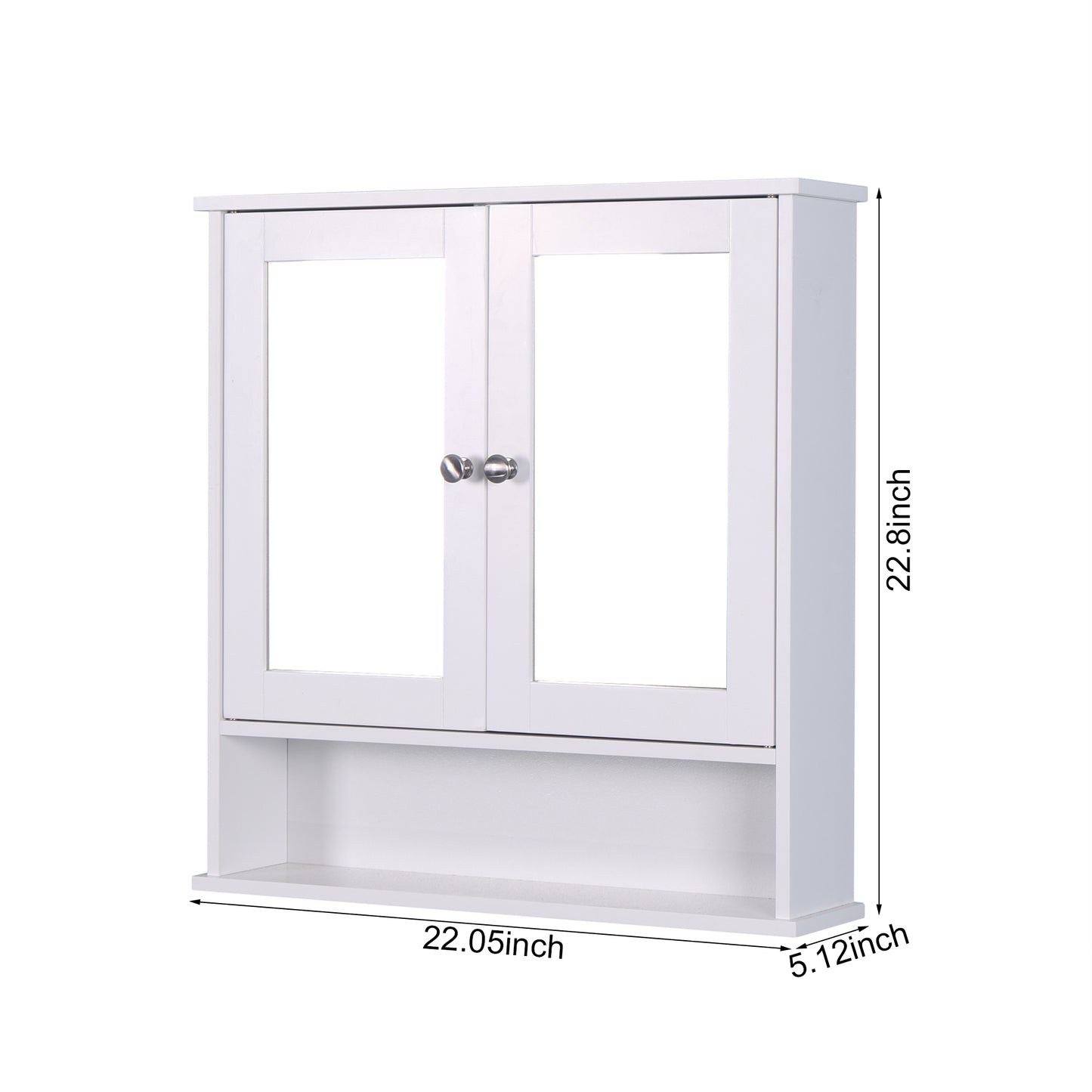 Algherohein Bathroom Cabinet Storage with Mirror,Medicine Cabinet over The Toilet Shelf,White