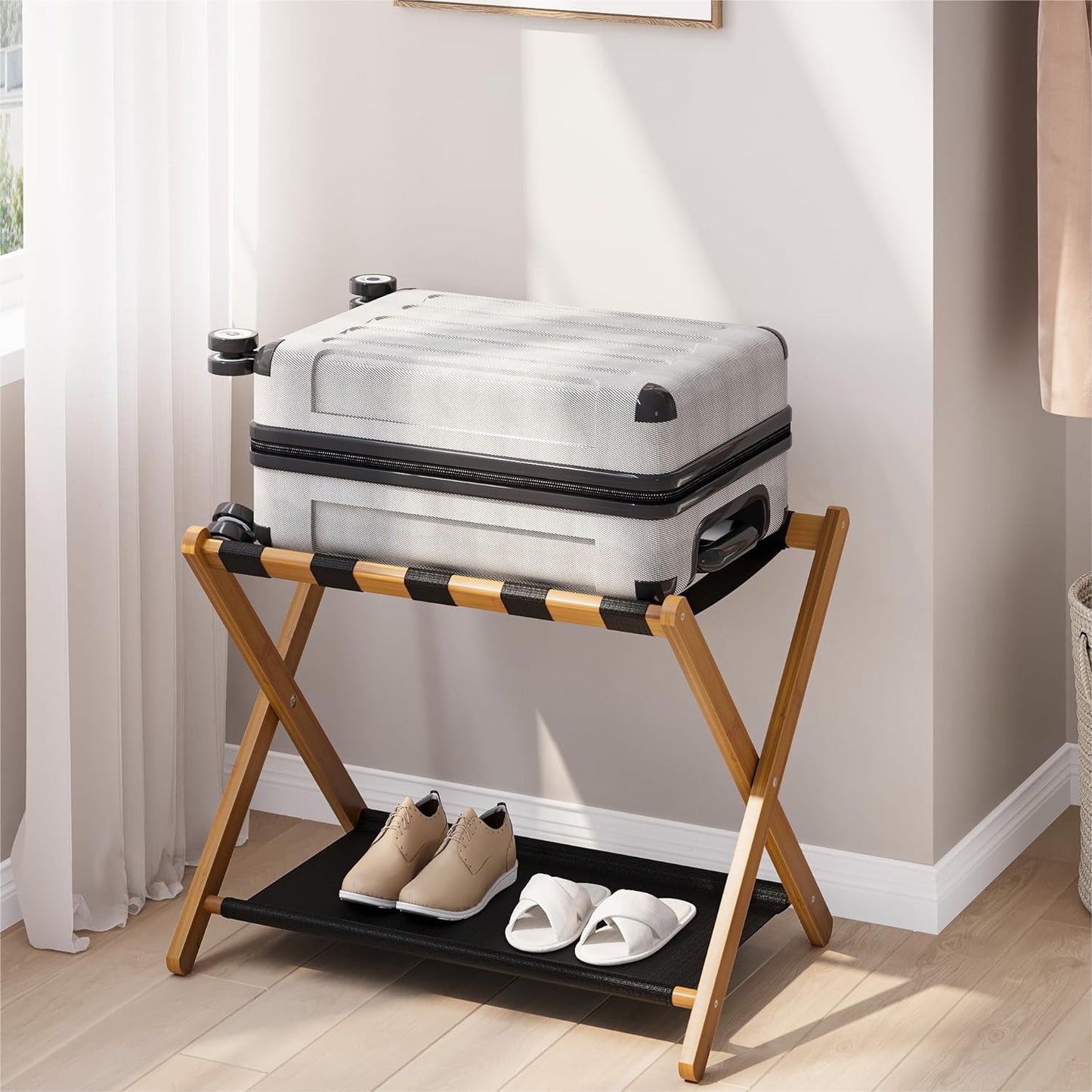 Folding Luggage Rack for Guest Room (2 Pack)