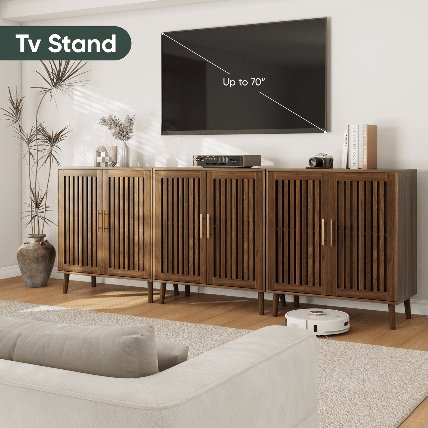 Algherohein Buffet Cabinet with Storage,Sideboard Kitchen Storage Cabinet with Adjustable Shelf