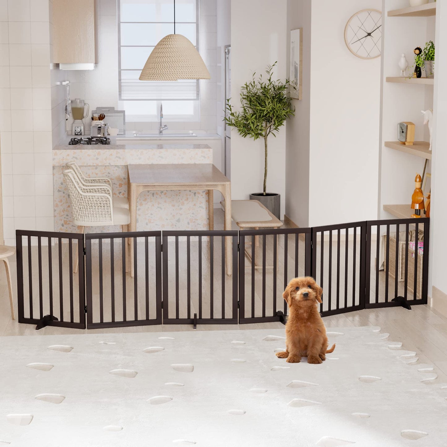 Algherohein Foldable Extra Wide Dog Gates for Indoor Doorways 24"