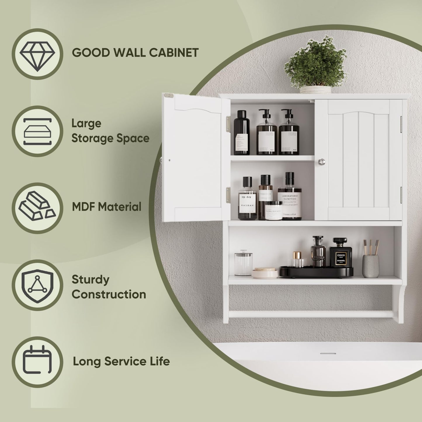 Algherohein Bathroom Medicine Cabinet