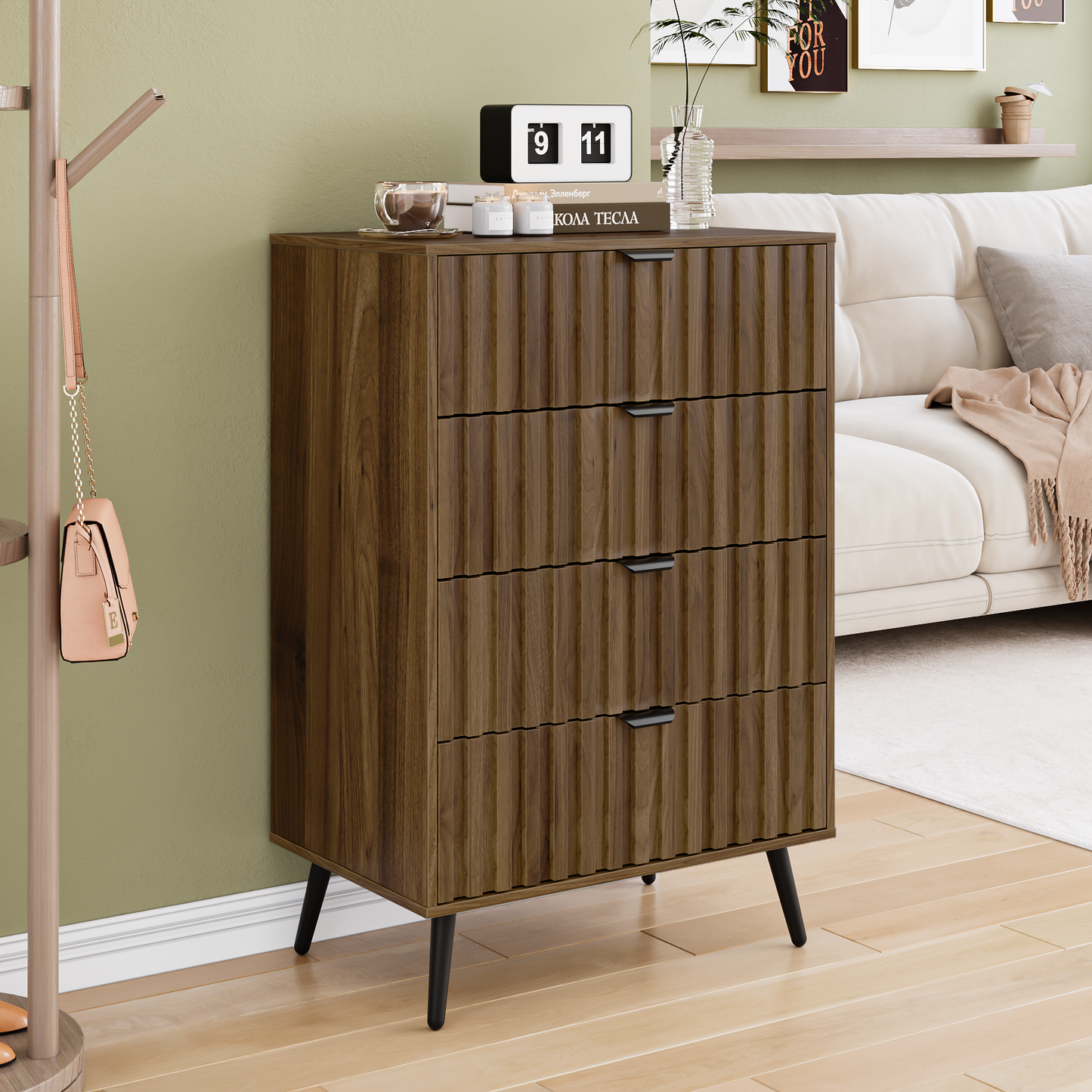 Smart FENDEE Bedroom Dresser with 4 Drawers