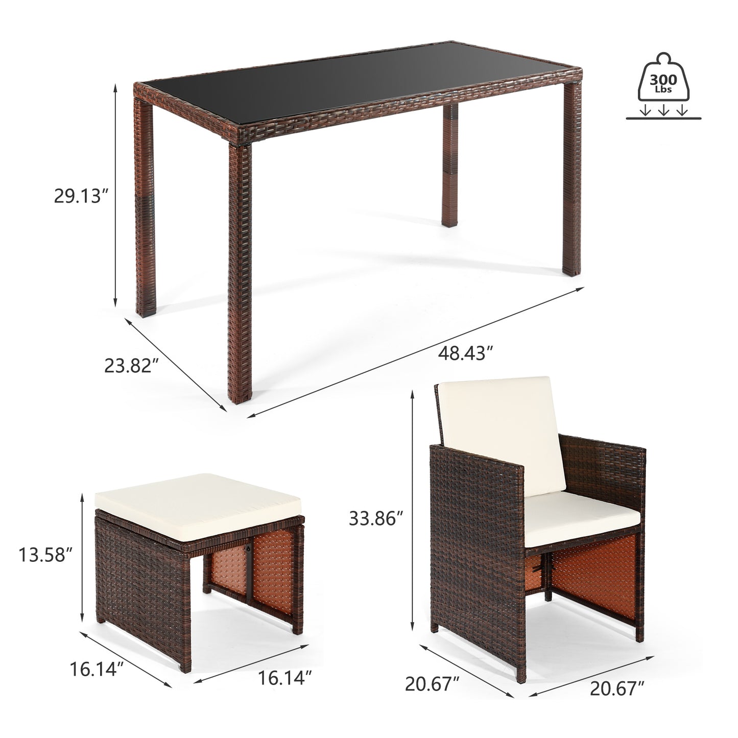 OUTDOOR DINING TABLE AND CHAIIR SET