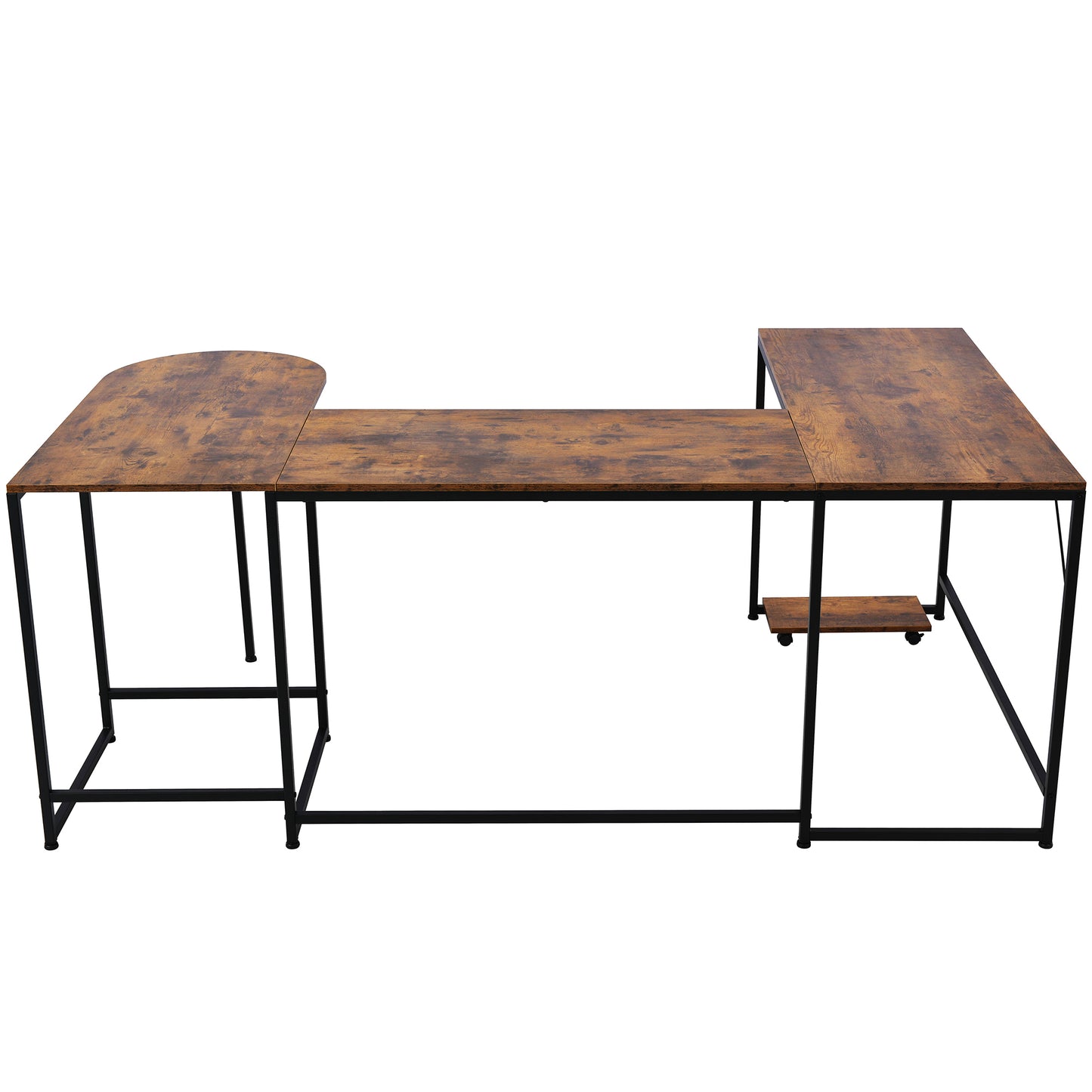 U-shaped Computer Desk, Industrial Corner Writing Desk with CPU Stand, Gaming Table Workstation Desk for Home Office