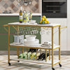 Multifunctional Metal Bar Cart with 3-Tier Gold Bar Cart for Home