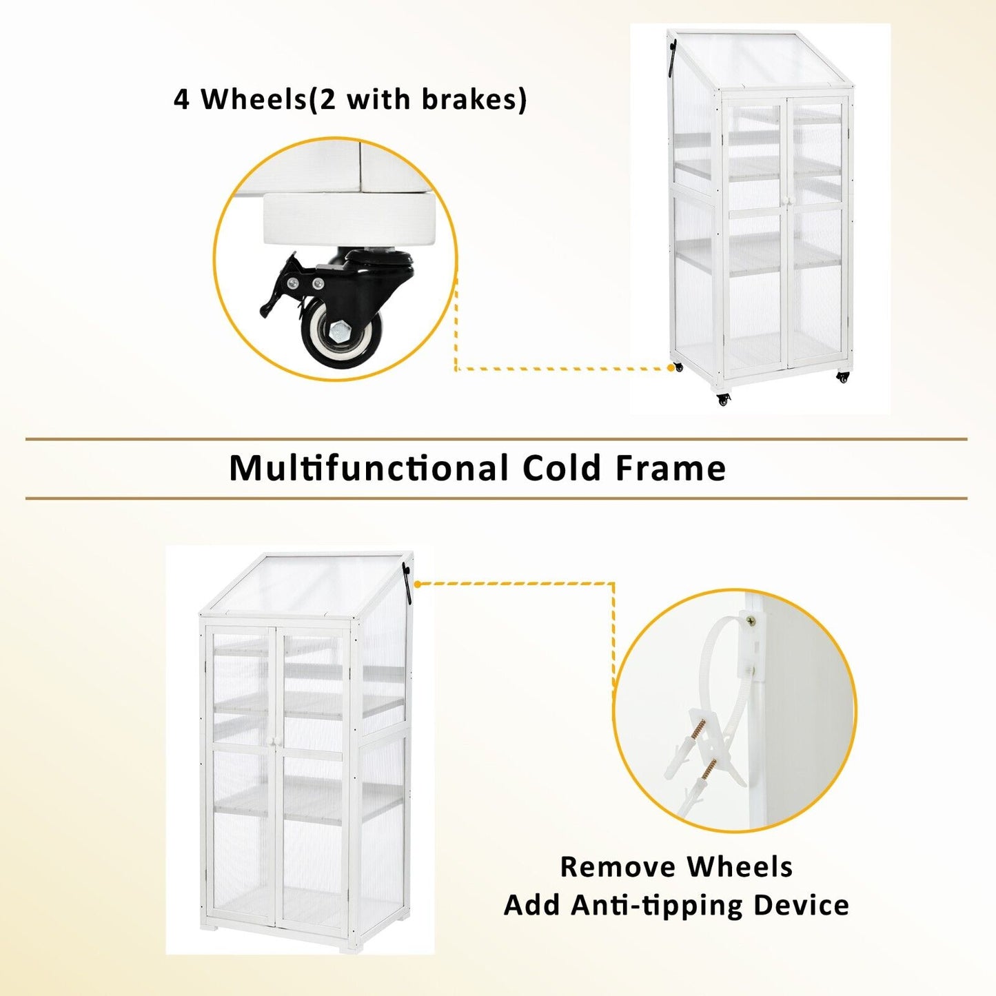 Portable Greenhouse Stand on Wheels for Outdoor, Indoor, Patio and Garden