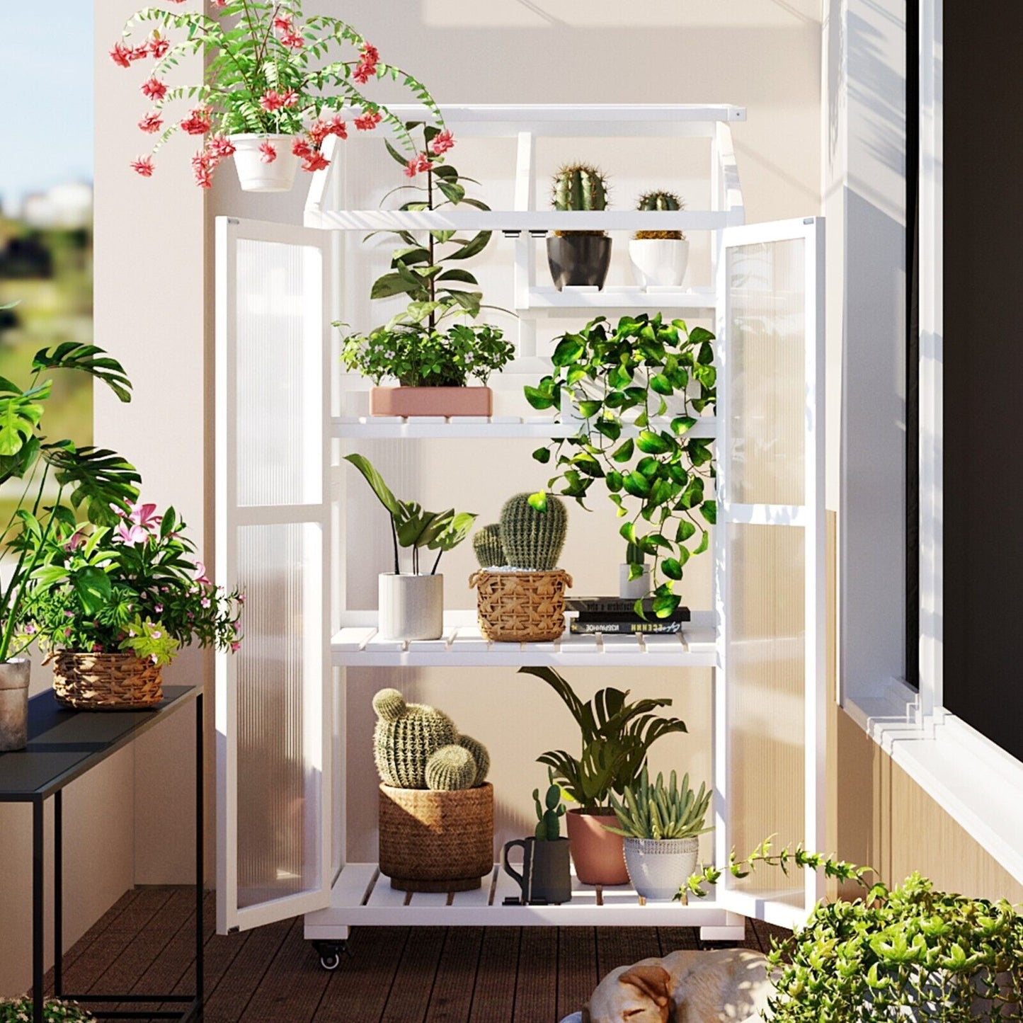Portable Greenhouse Stand on Wheels for Outdoor, Indoor, Patio and Garden
