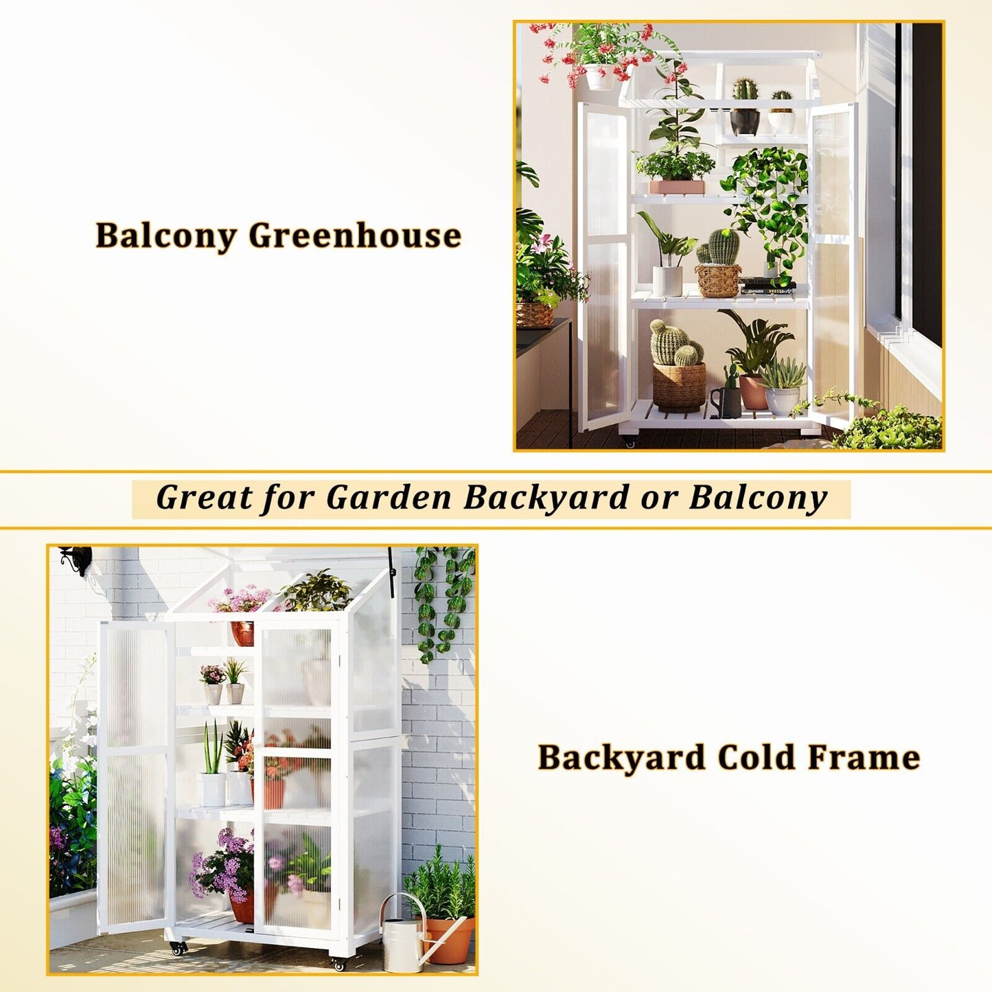 Portable Greenhouse Stand on Wheels for Outdoor, Indoor, Patio and Garden