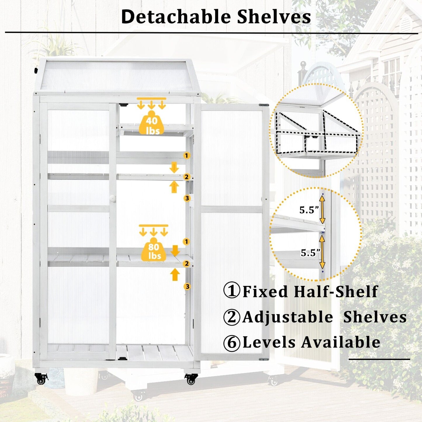 Portable Greenhouse Stand on Wheels for Outdoor, Indoor, Patio and Garden