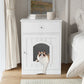 Algherohein Wooden Multi-Function Pet Cat House, Cat Condo Nightstand with Drawer,Vibrant Life