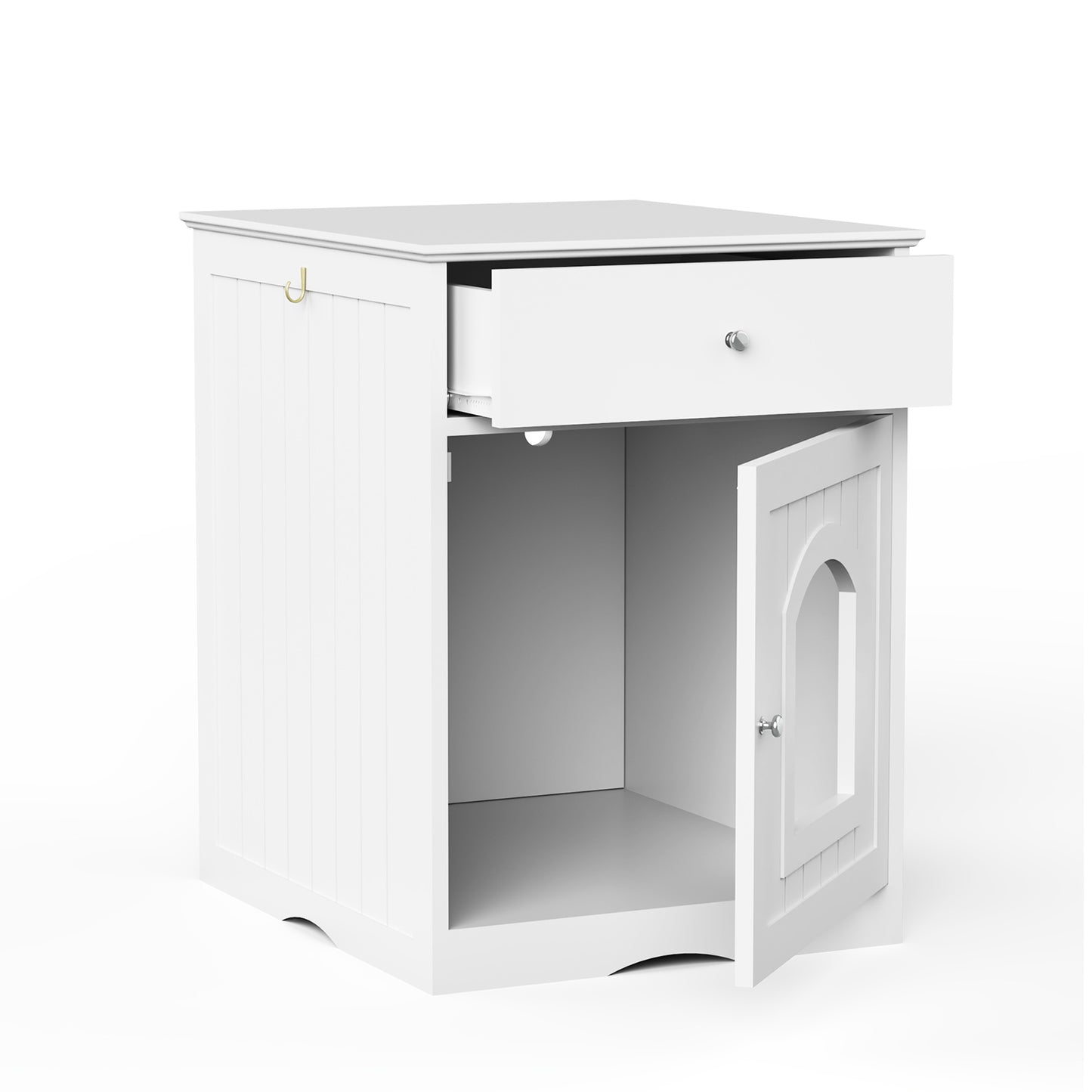Algherohein Wooden Multi-Function Pet Cat House, Cat Condo Nightstand with Drawer,Vibrant Life