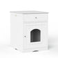 Algherohein Wooden Multi-Function Pet Cat House, Cat Condo Nightstand with Drawer,Vibrant Life