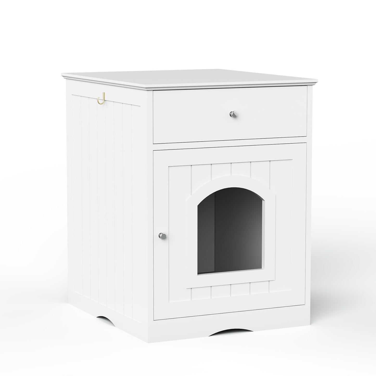 Algherohein Wooden Multi-Function Pet Cat House, Cat Condo Nightstand with Drawer,Vibrant Life