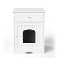 Algherohein Wooden Multi-Function Pet Cat House, Cat Condo Nightstand with Drawer,Vibrant Life