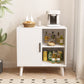 Semiocthome Modern Sideboard Storage Cabinet Wood Accent Buffet Cabinet for Kitchen in White Finish