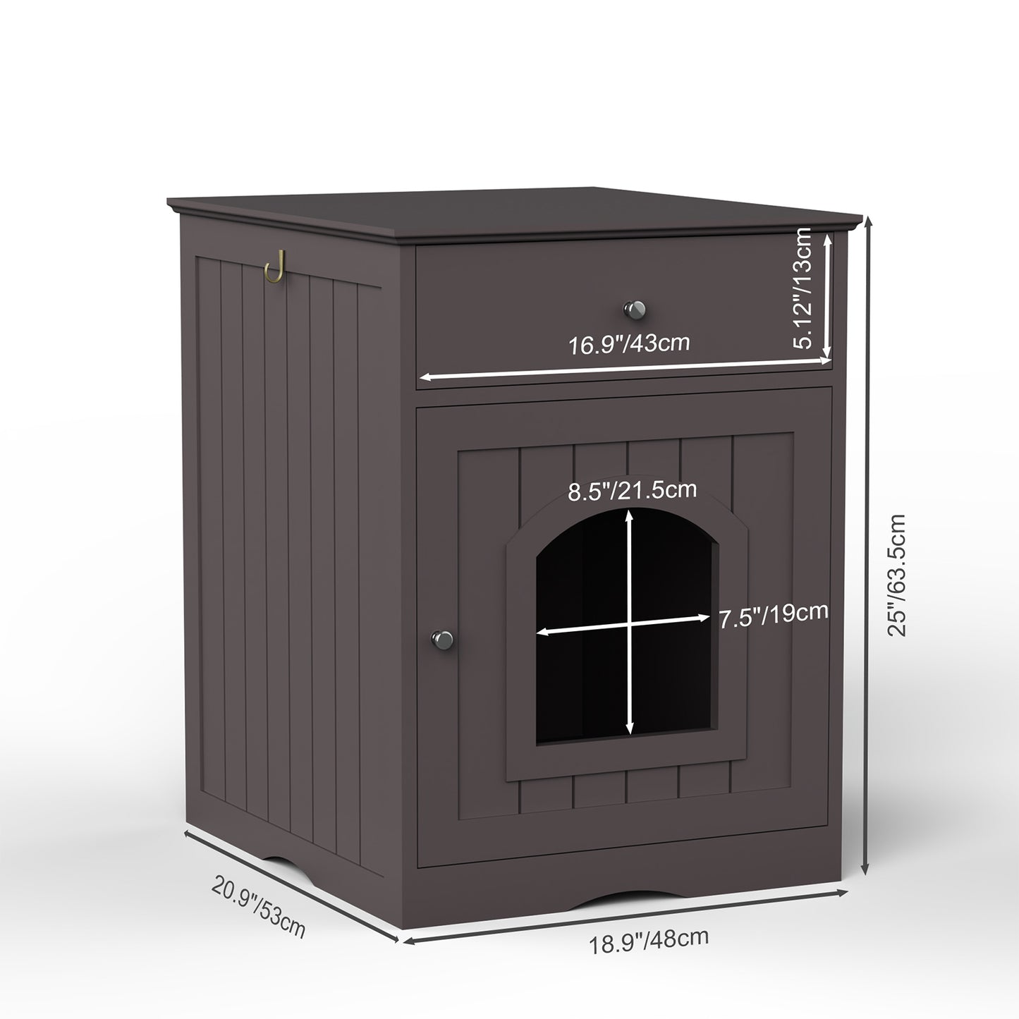 Algherohein Wooden Multi-Function Pet Cat House, Cat Condo Nightstand with Drawer,Vibrant Life