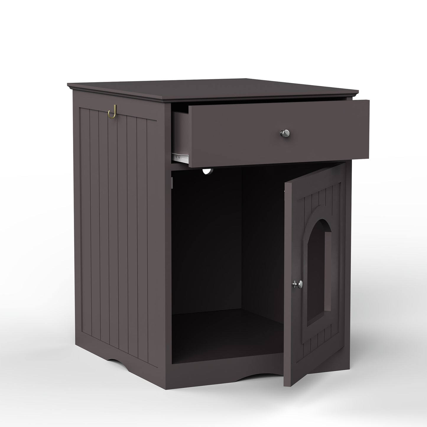 Algherohein Wooden Multi-Function Pet Cat House, Cat Condo Nightstand with Drawer,Vibrant Life
