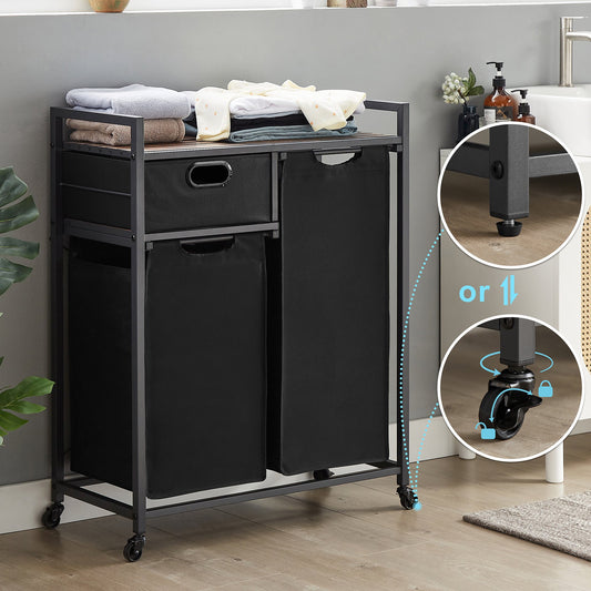 Smart FENDEE Laundry Hamper Cart with Drawers and 2 Laundry Sorter, 2 Bags, Clothes Sorter