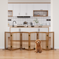 Algherohein Dog Gate for Inside,Bamboo Freestanding Pet Gate for Doorways