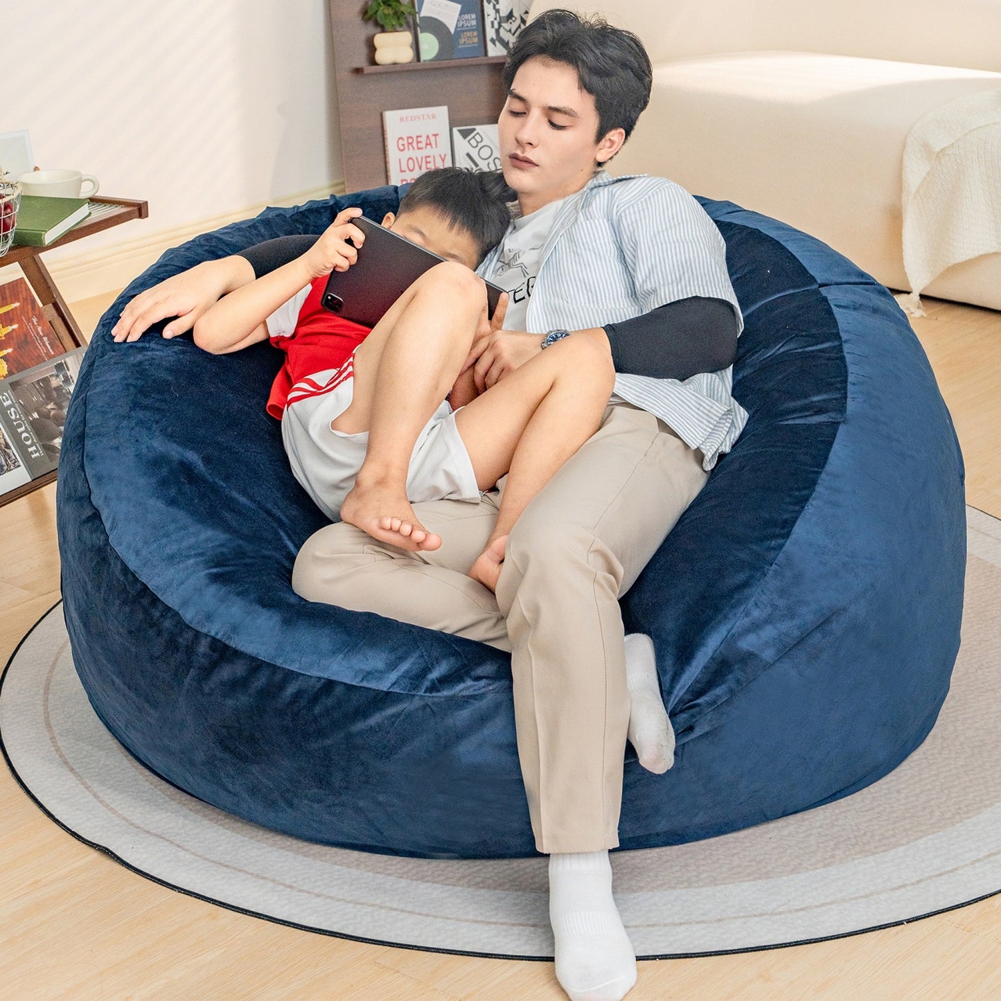 Algherohein Bean Bag Chair for Adults,Comfy Chair with Memory Foam Furniture
