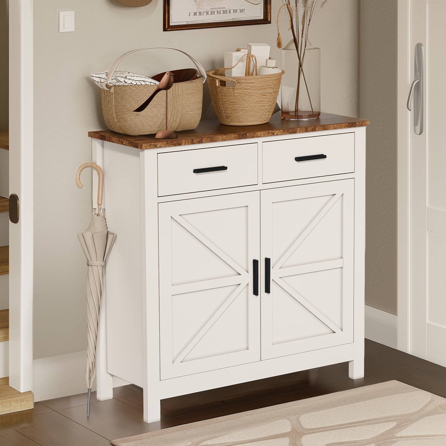 Algherohein Kitchen Sideboards and Buffet Cabinet with Storage,Storage Cabinets with 2 Drawer