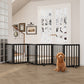 Algherohein Dog Gate for Inside,Bamboo Freestanding Pet Gate for Doorways